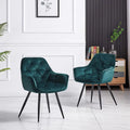 Rich Emerald Color Comfy Padded Tufted Velvet Lounge Chair DECORMANTRA
