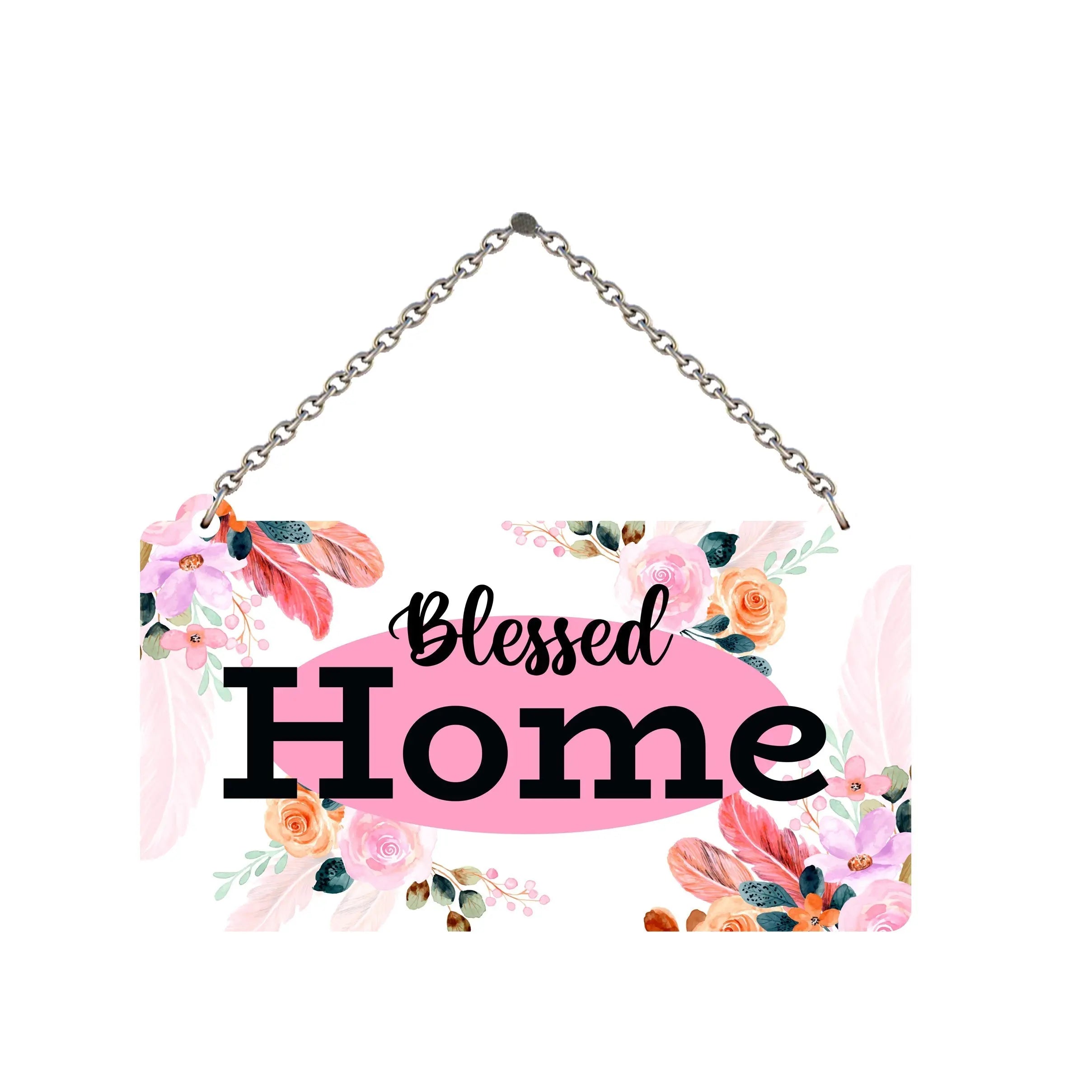 Blessed Home Wood Wall Hanging for Home Decor | Office | Gifts | Bedroom | Decoration Items for Living Room | Artworks Designer Hangers | Wooden Decorative Items - Harshita Craft