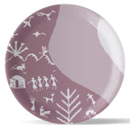 Modern Warli Floral Wall Plate - Harshita Craft