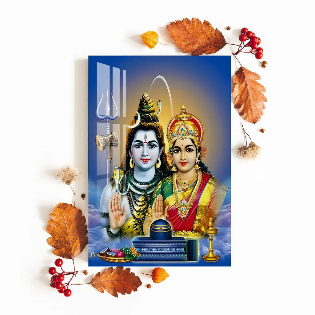 Lord Mahadev with Goddess Parvati Acrylic Wall Art DECORMANTRA