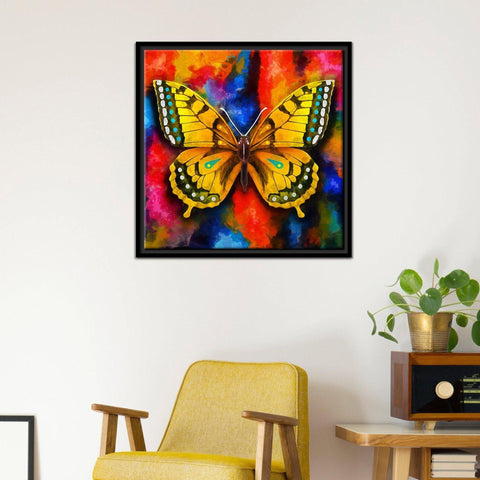 Colorful Butterfly Floating Canvas Wall Painting Frame - Decor Mantra 
