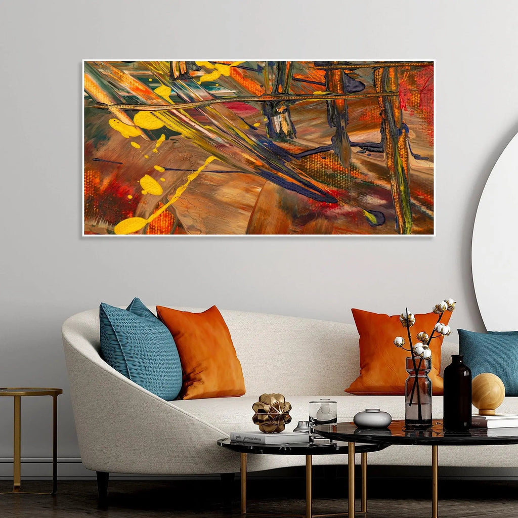 Dark Abstract Texture Floating Frame Wall Painting - Decor Mantra 