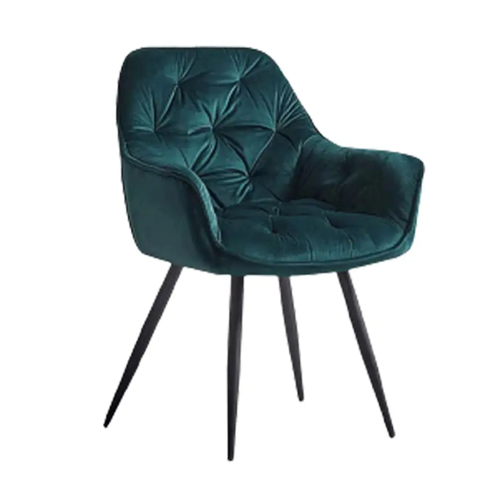 Rich Emerald Color Comfy Padded Tufted Velvet Lounge Chair DECORMANTRA