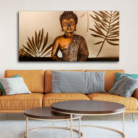 Buddha in Lotus Position with Serene Smile Wall Painting - Decor Mantra 