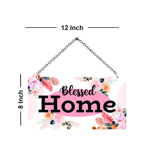 Blessed Home Wood Wall Hanging for Home Decor | Office | Gifts | Bedroom | Decoration Items for Living Room | Artworks Designer Hangers | Wooden Decorative Items