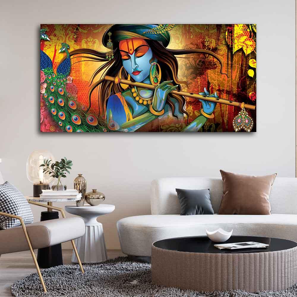 Classic Lord Krishna Premium Wall Painting - Decor Mantra 