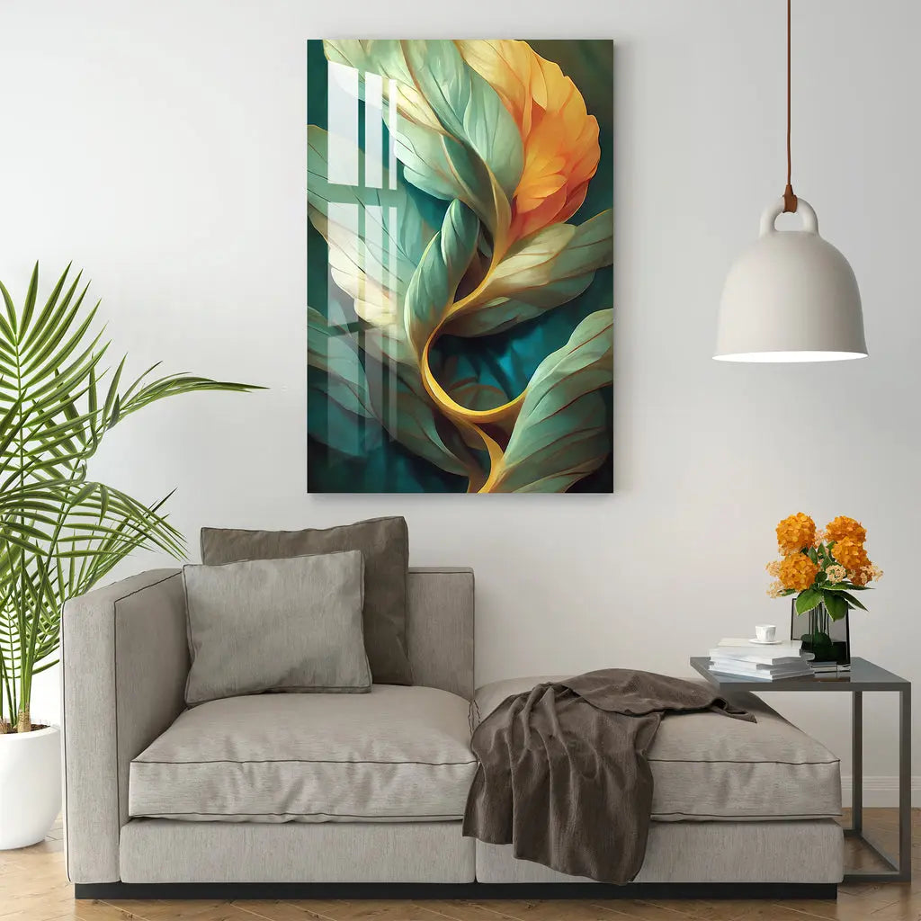 Nouveau Retro Style Floral Acrylic Wall Art DECORMANTRA