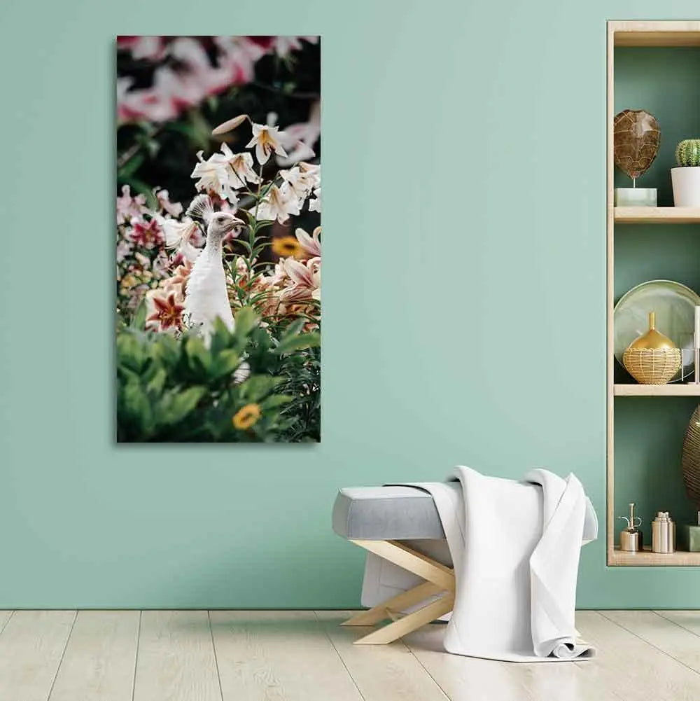 White Peacock Canvas Wall Painting - Decor Mantra 
