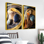 Premium Marble Stone Textural Art Acrylic Floating Wall Painting Set Of 2 - Decor Mantra 