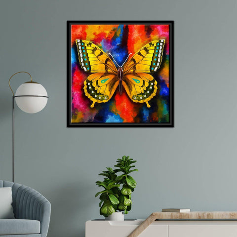 Colorful Butterfly Floating Canvas Wall Painting Frame - Decor Mantra 