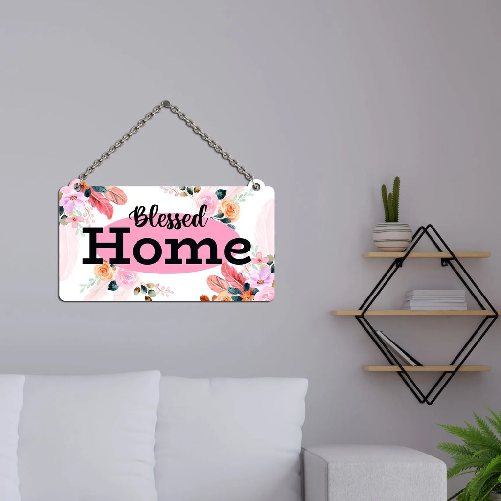 Blessed Home Wood Wall Hanging for Home Decor | Office | Gifts | Bedroom | Decoration Items for Living Room | Artworks Designer Hangers | Wooden Decorative Items - Harshita Craft