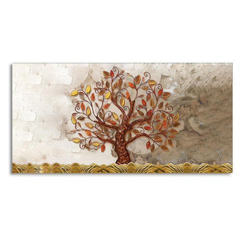 Beautiful Red and Yellow Leaf Tree Canvas Wall Painting - Decor Mantra 