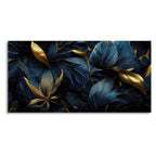 Golden Tropical leaves Canvas Wall Painting - Harshita Craft