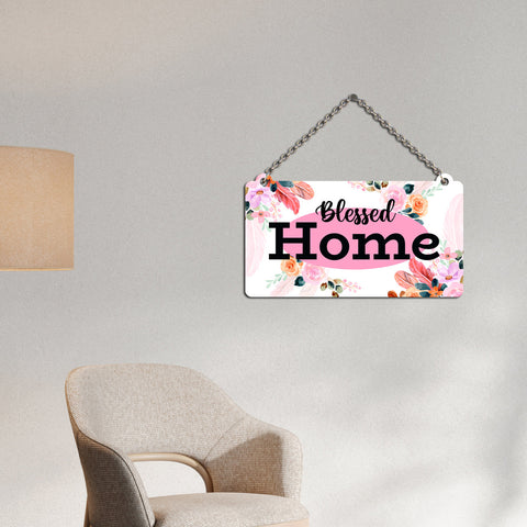Blessed Home Wood Wall Hanging for Home Decor | Office | Gifts | Bedroom | Decoration Items for Living Room | Artworks Designer Hangers | Wooden Decorative Items