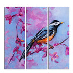 Bird with Nature Abstract design 3 Pieces Wall Painting - Decor Mantra 