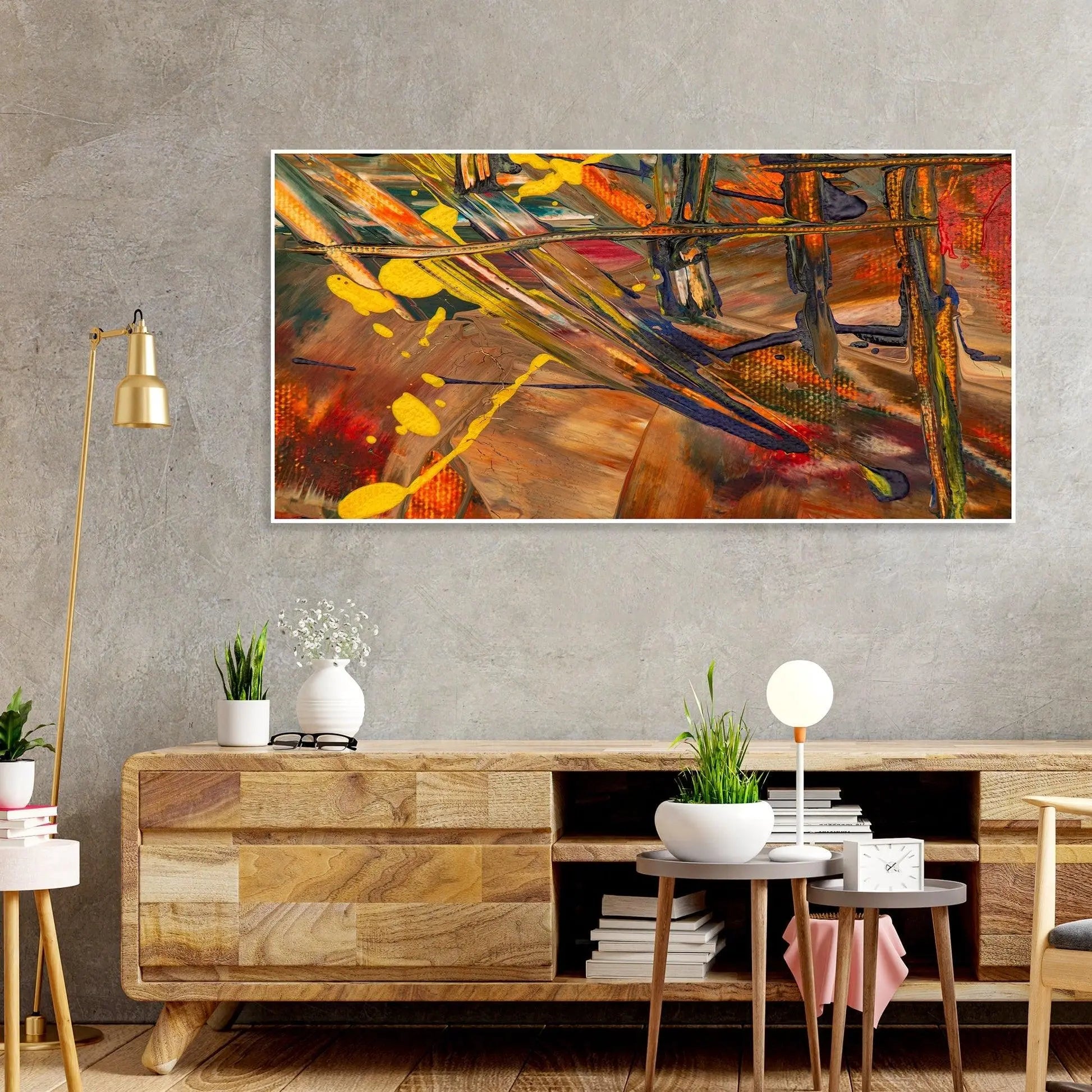 Dark Abstract Texture Floating Frame Wall Painting - Decor Mantra 