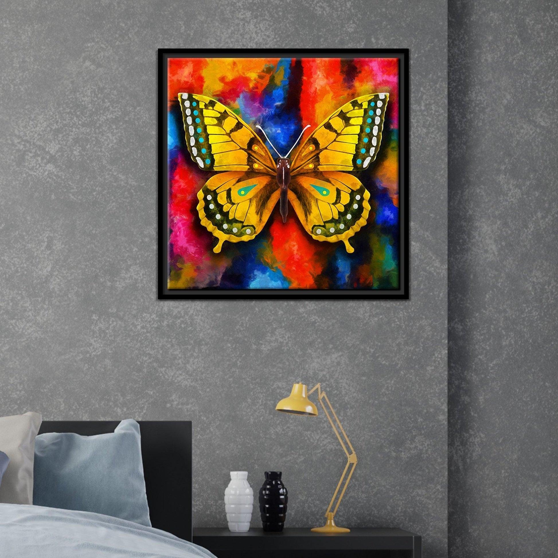 Colorful Butterfly Floating Canvas Wall Painting Frame - Decor Mantra 