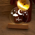 Custom Moon and Star Nightlight ,Personalized Clouds Night light With Name, Baby Bedroom Night Light, Newborn Gift, Mom Gifts, Nursery Decor - Harshita Craft