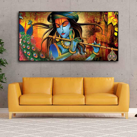 Classic Lord Krishna Premium Wall Painting - Decor Mantra 