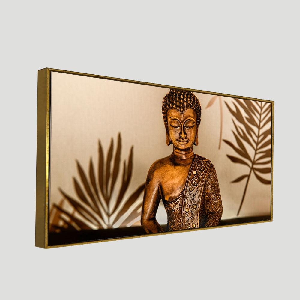 Buddha in Lotus Position with Serene Smile Wall Painting - Decor Mantra 