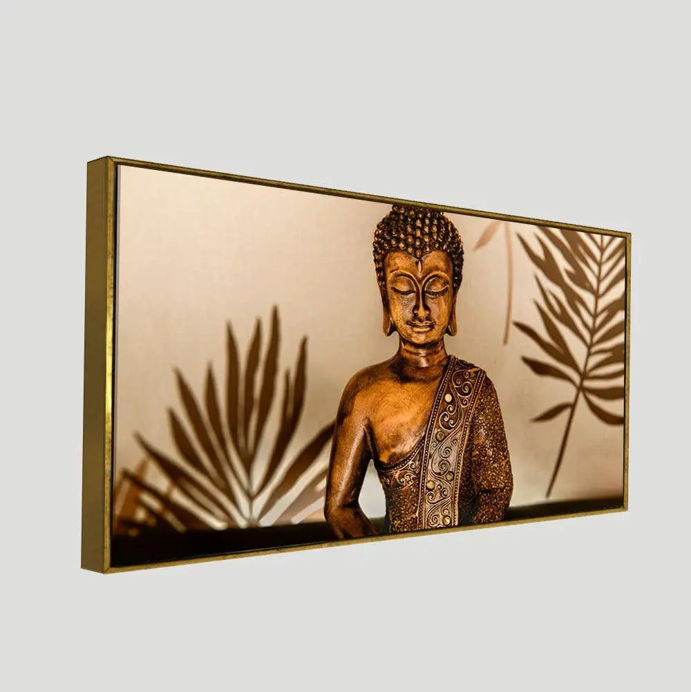Buddha in Lotus Position with Serene Smile Wall Painting - Decor Mantra 