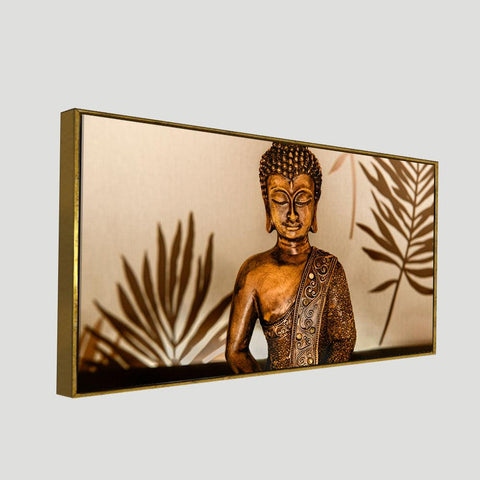 Buddha in Lotus Position with Serene Smile Wall Painting - Decor Mantra 