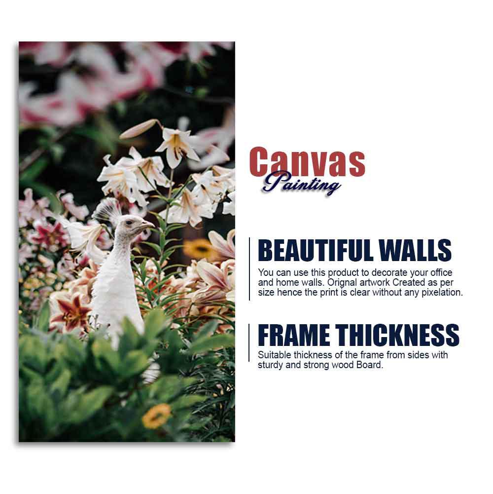 White Peacock Canvas Wall Painting - Decor Mantra 
