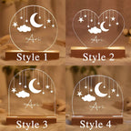 Custom Moon and Star Nightlight ,Personalized Clouds Night light With Name, Baby Bedroom Night Light, Newborn Gift, Mom Gifts, Nursery Decor - Harshita Craft