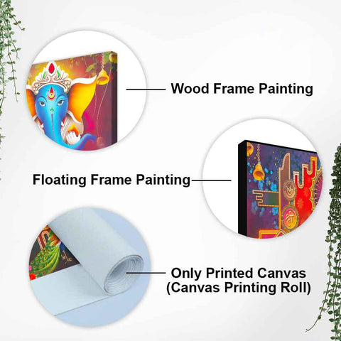 Auspicious Lord Ganpati Ganesha Canvas Wall Painting - Decor Mantra 