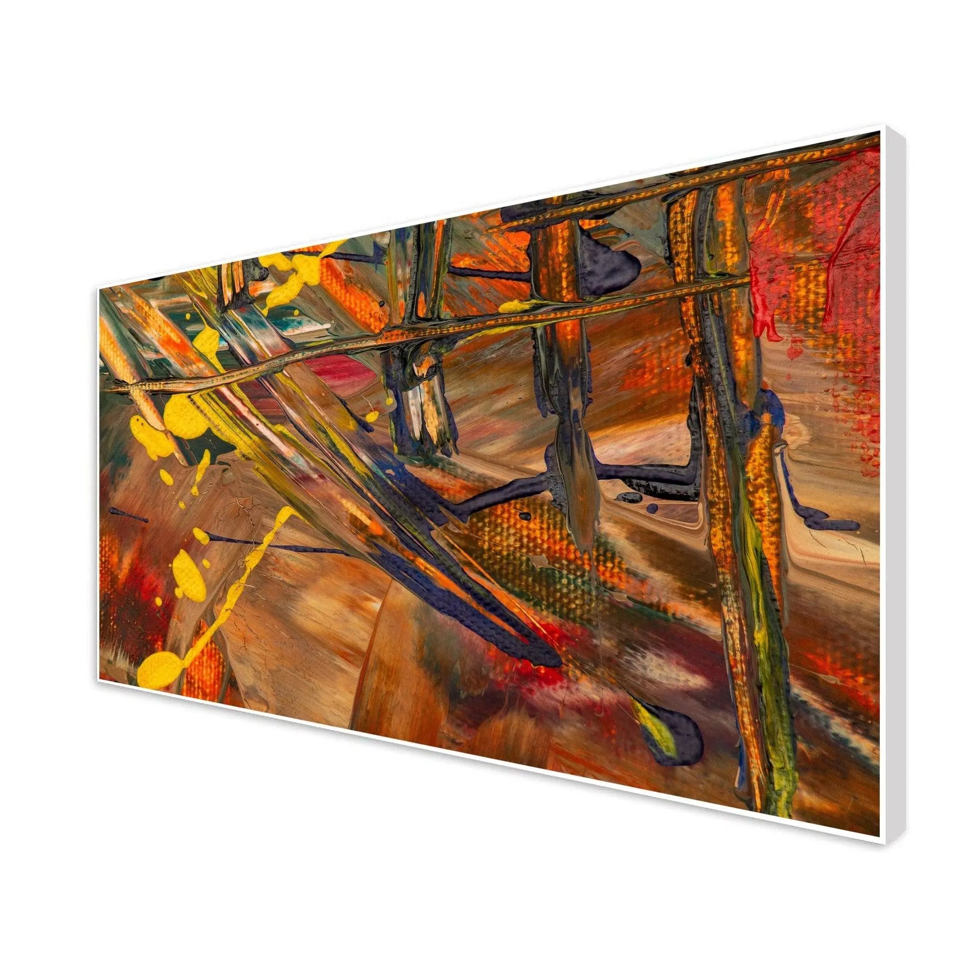 Dark Abstract Texture Floating Frame Wall Painting - Decor Mantra 