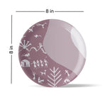 Modern Warli Floral Wall Plate - Harshita Craft