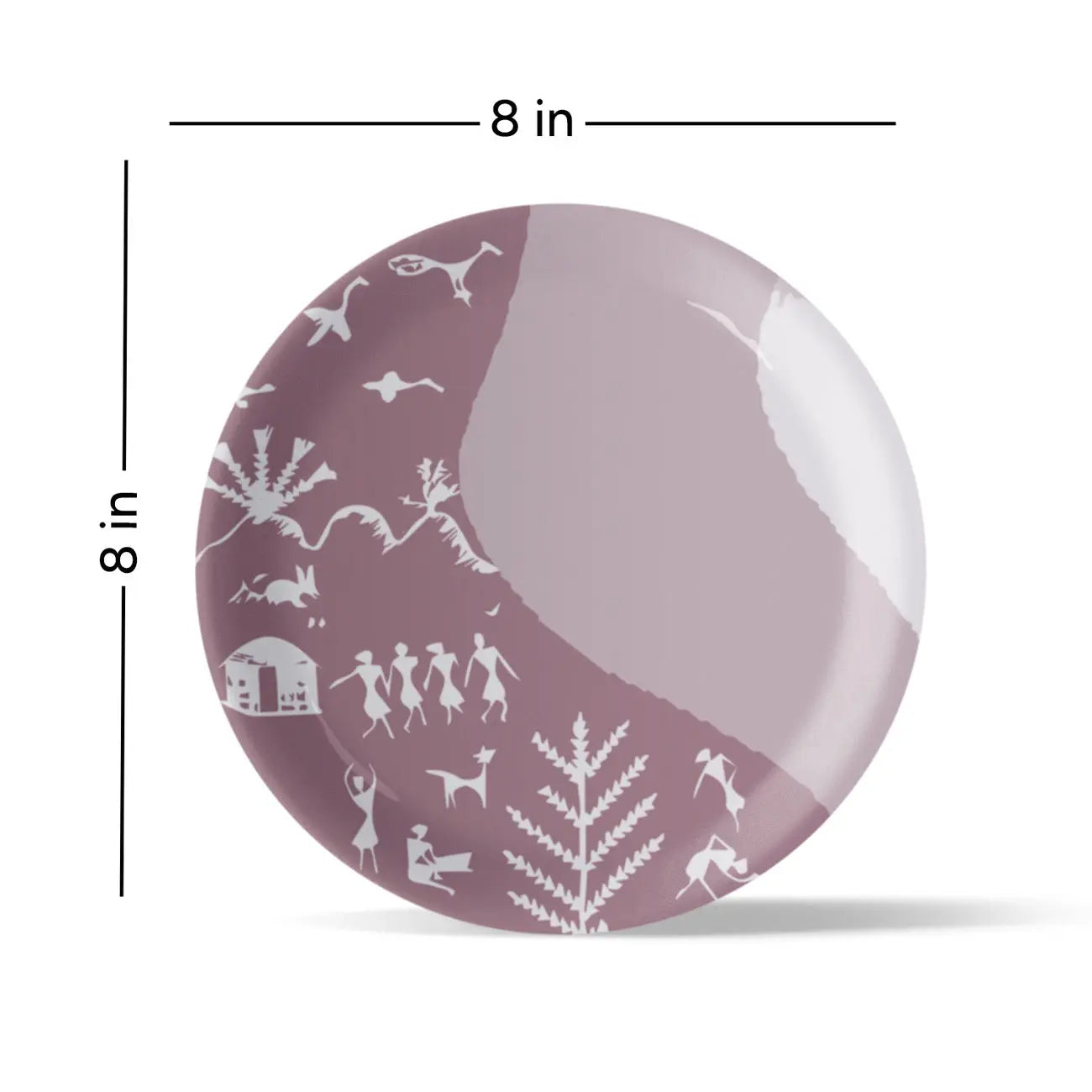Modern Warli Floral Wall Plate - Harshita Craft