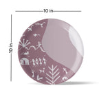 Modern Warli Floral Wall Plate - Harshita Craft