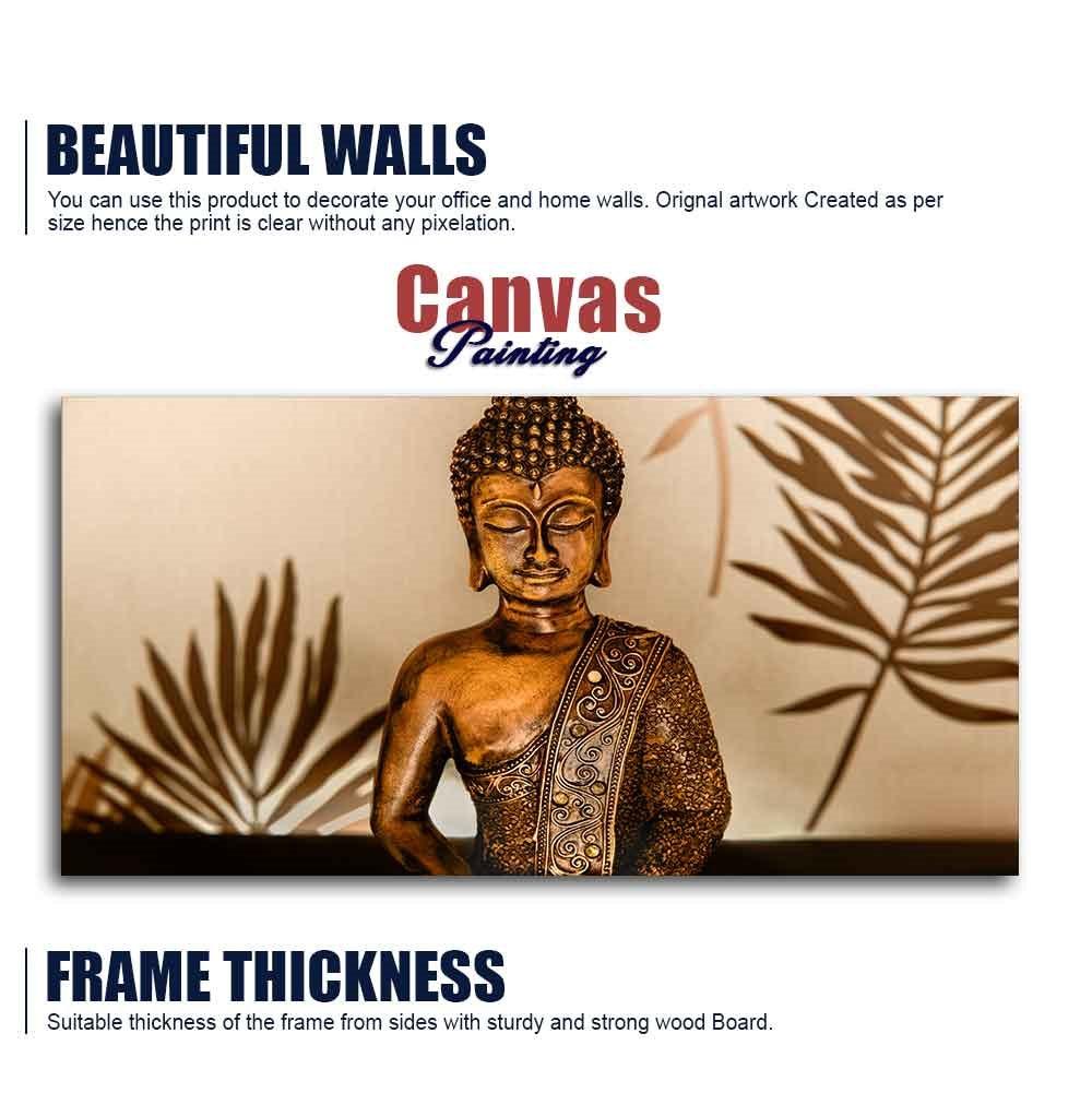 Buddha in Lotus Position with Serene Smile Wall Painting - Decor Mantra 