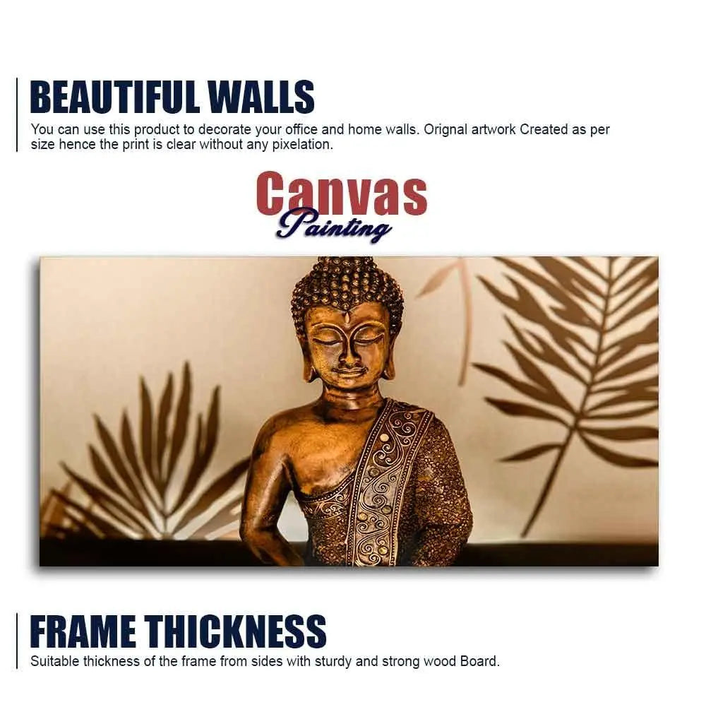 Buddha in Lotus Position with Serene Smile Wall Painting - Decor Mantra 
