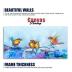 Beautiful Canary Birds on Branch Premium Canvas Wall Painting - Decor Mantra 