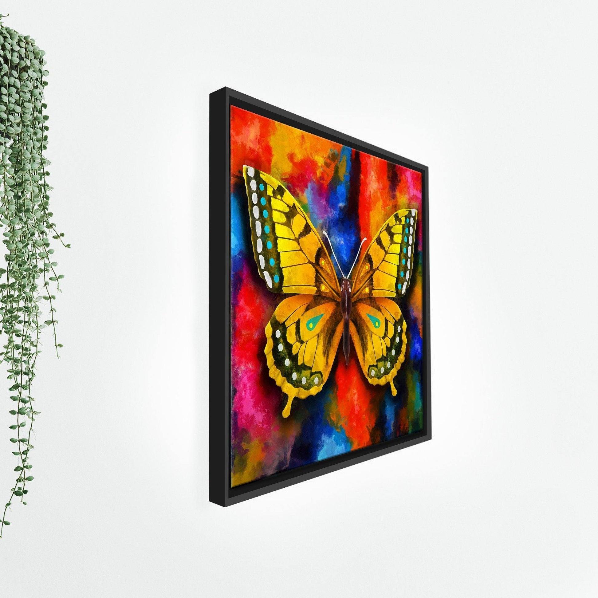 Colorful Butterfly Floating Canvas Wall Painting Frame - Decor Mantra 