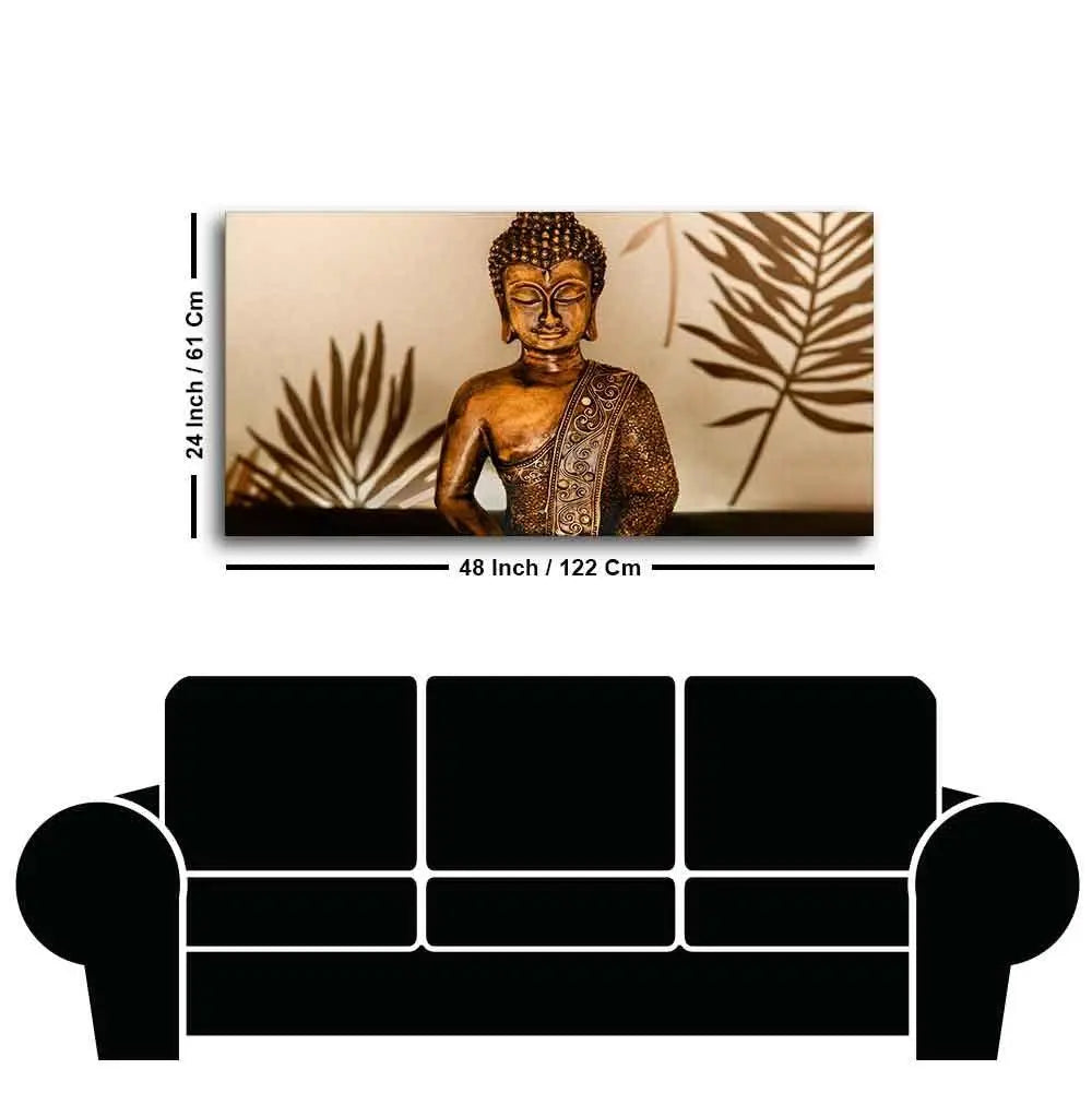Buddha in Lotus Position with Serene Smile Wall Painting - Decor Mantra 