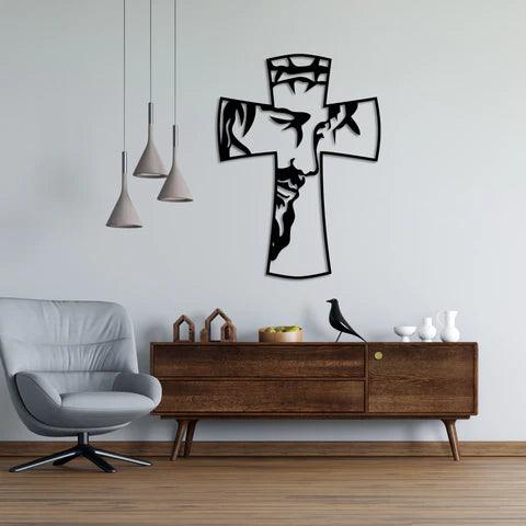 Jesus on Cross Symbol Metal Wall Art - Decor Mantra 