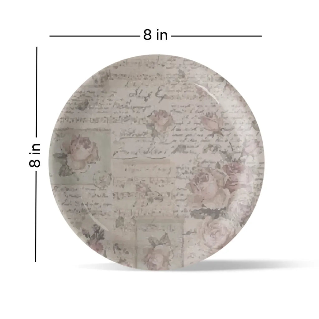 English Floral Wall Plate Set of 4 - Harshita Craft