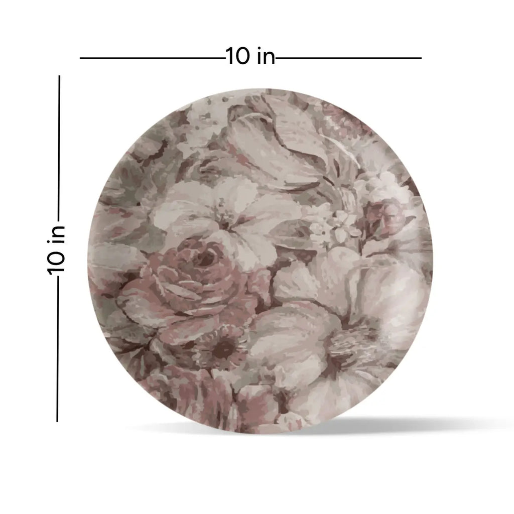 English Floral Wall Plate Set of 4 - Harshita Craft