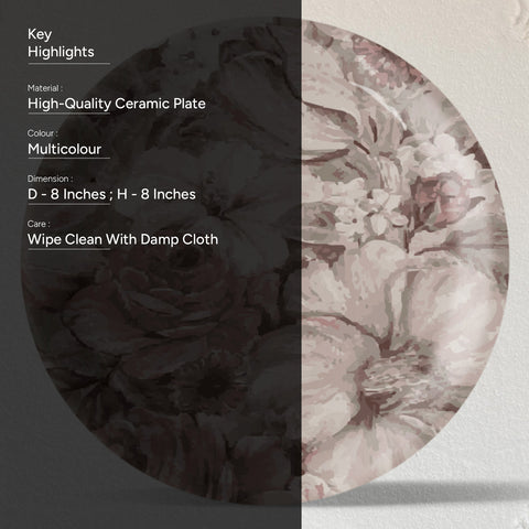 English Floral Wall Plate Set of 4