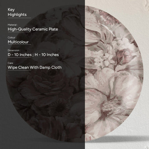 English Floral Wall Plate Set of 4