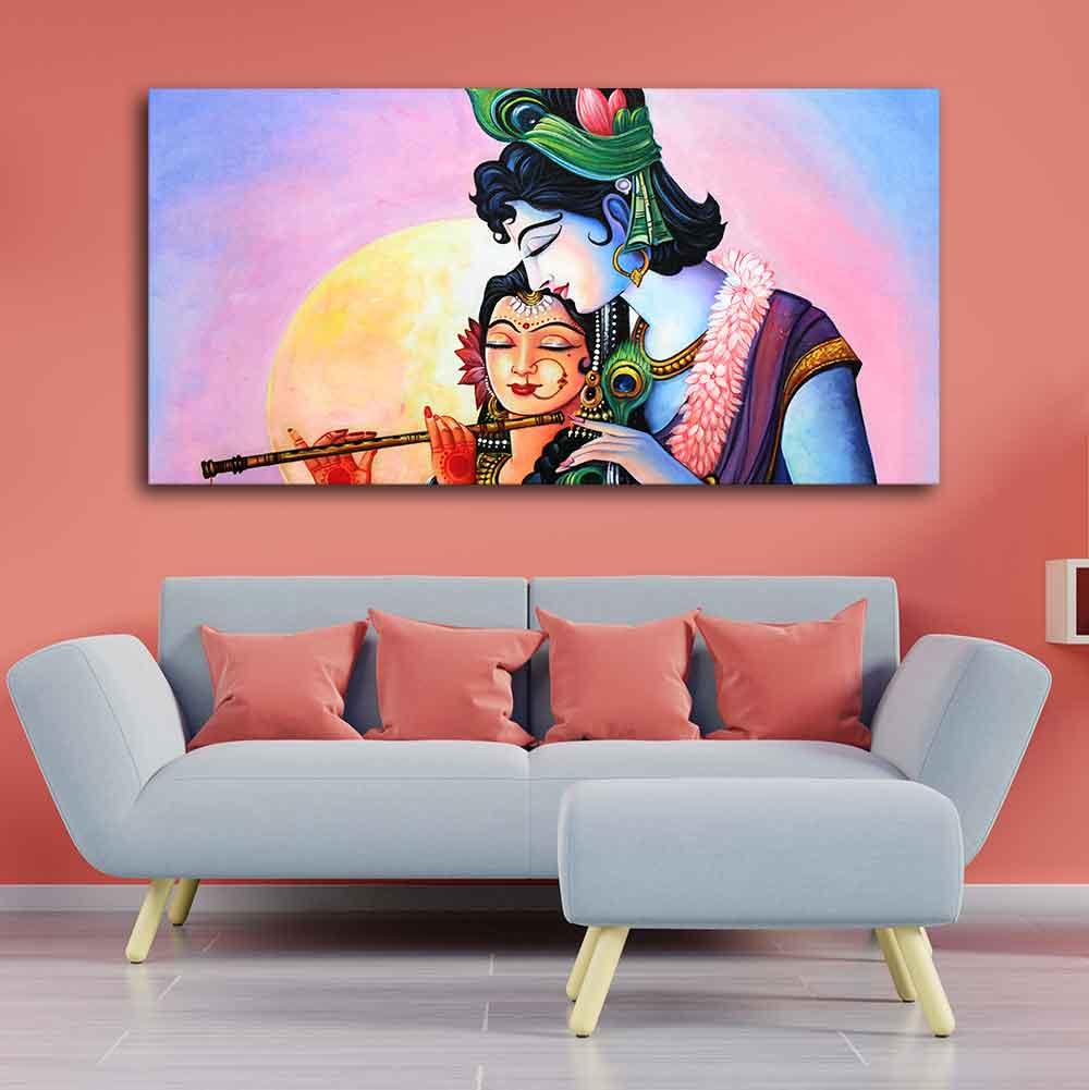 Colorful Wall Painting of Lord Radhe Krishna - Decor Mantra 
