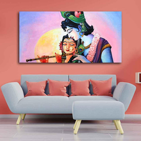Colorful Wall Painting of Lord Radhe Krishna - Decor Mantra 