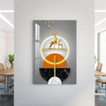 Golden Deer Illuminated Ring Acrylic Wall Art DECORMANTRA