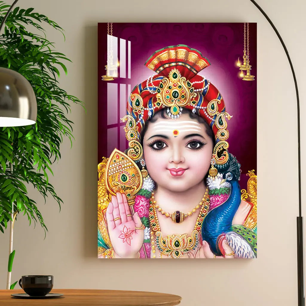 Lord Murugan Swamy Kartikey Acrylic Wall Art DECORMANTRA