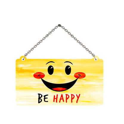 Be Happy Smiley Wooden Wall Hanger for Home|Office|Living Room|Gift