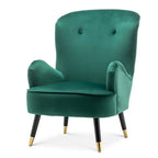 Luxurious Green Velvet Lounge Chair with Ottoman DECORMANTRA