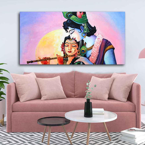 Colorful Wall Painting of Lord Radhe Krishna - Decor Mantra 